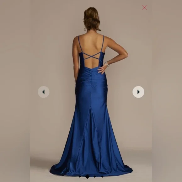 ROYAL BLUE EVENING GOWN - Picture 2 of 2